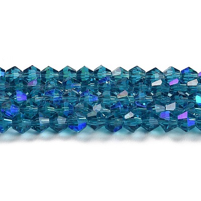 Transparent Electroplate Glass Beads Strands LS-GLAA-F029-4mm-D01-1