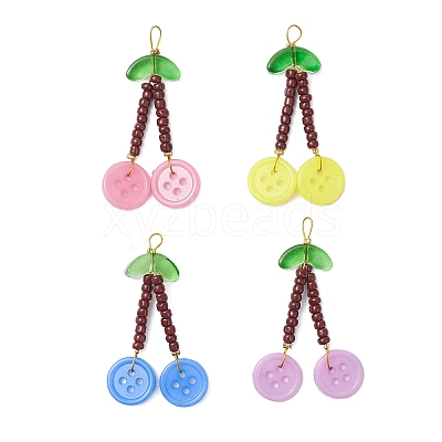 4Pcs Acrylic Sewing Buttons Pendants PALLOY-JF04201-1