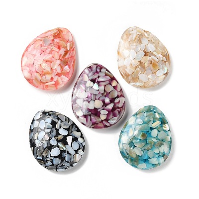 Natural Freshwater Shell Dyed Chip Resin Big Pendants BSHE-Z003-19-1