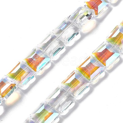 Transparent Electroplate Glass Beads Strands EGLA-E030-01K-1