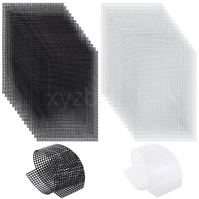 30Pcs 2 Colors PE Mesh Canvas Sheets AJEW-WR0003-60-1