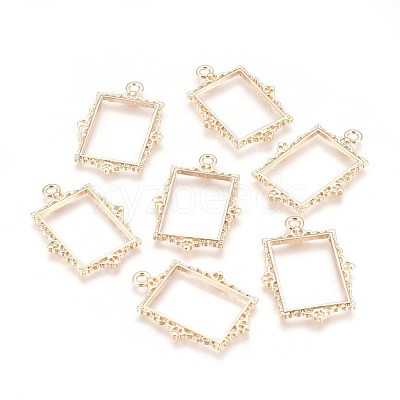 Rack Plating Alloy Open Back Bezel Pendants X-PALLOY-Q351-08KCG-FF-1