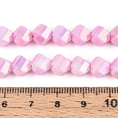 Anti-Tarnish Electroplate Glass Beads Strands GLAA-T025-8mm-14H-1