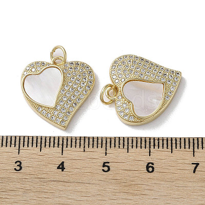 Brass Micro Pave Cubic Zirconia Pendants KK-G485-34G-G-1