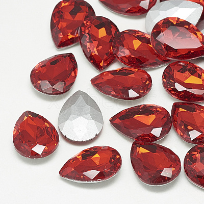 Pointed Back Glass Rhinestone Cabochons RGLA-T081-13x18mm-07-1
