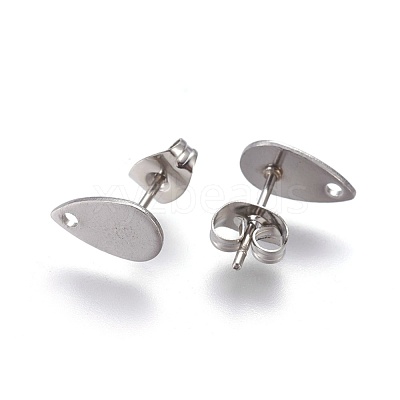 Non-Tarnish 304 Stainless Steel Stud Earring Findings STAS-O119-11A-P-1
