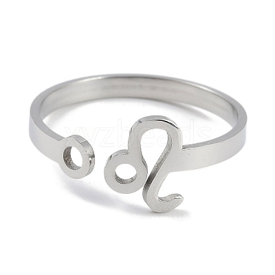 Non-Tarnish Constellations 304 Stainless Steel Open Cuff Ring for Women RJEW-L122-001P-11-1