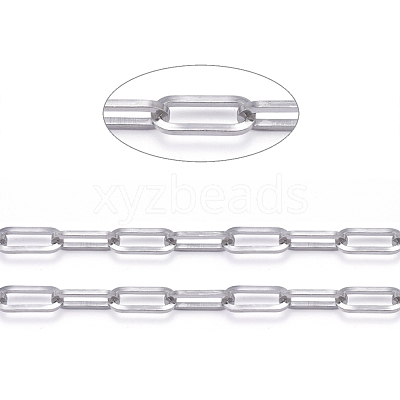 Tarnish Resistant 304 Stainless Steel Paperclip Chains CHS-F011-01B-P-1