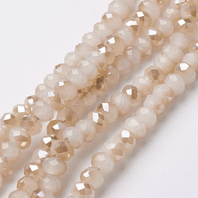 Electroplate Glass Beads Strands EGLA-F124-HR-A01-1