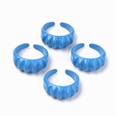 Spray Painted Alloy Cuff Rings RJEW-T011-33D-RS-1
