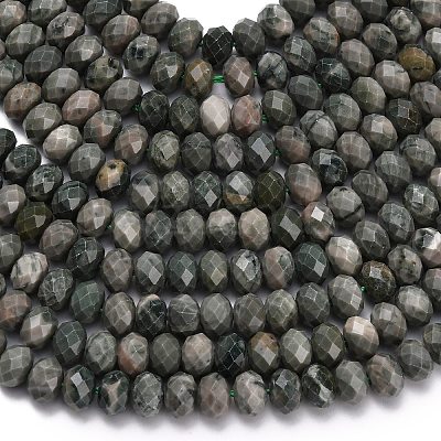 Natural Green Wood Lace Stone Wooden Jasper Beads Strands G-Z111-A15-02-1