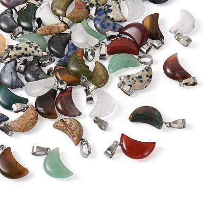 48Pcs 12 Styles Natural Gemstone Pendants G-FW0001-30-1