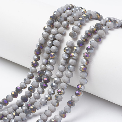 Electroplate Opaque Glass Beads Strands EGLA-A034-P8mm-F15-1