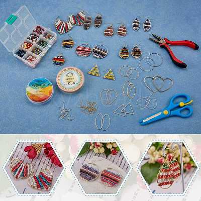 DIY Beads Geometric Drop Earring Making DIY-SZ0007-02-1
