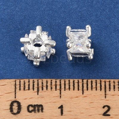 Brass Micro Pave Cubic Zirconia Beads KK-B142-03S-01-1