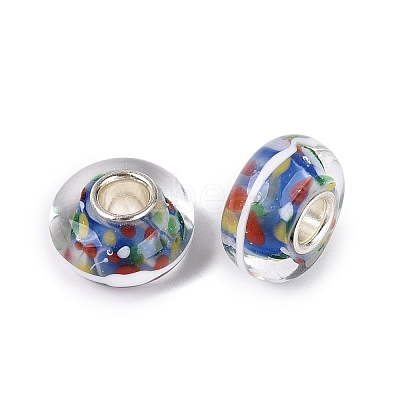 Handmade Lampwork & Brass Core European Beads LAMP-N044-09S-01-1