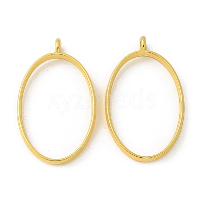 Rack Plating Alloy Oval Open Back Bezel Pendants LS-PALLOY-S047-26E-FF-1