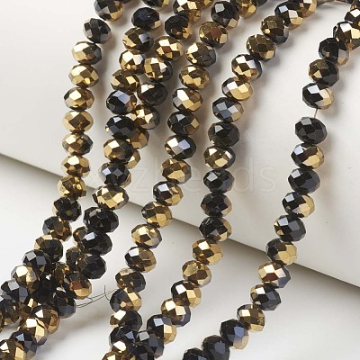 Electroplate Opaque Glass Beads Strands X-EGLA-A034-P6mm-O01-1
