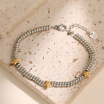 304 Stainless Steel Beaded Bracelets for Women WG7B0C0-02-1