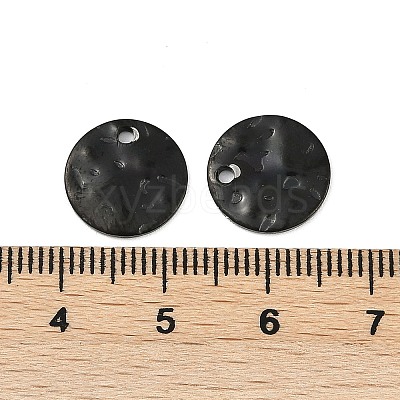 304 Stainless Steel Textured Disc Charms STAS-Q336-11C-B-1