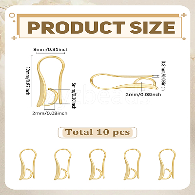 10Pcs Brass Earring Hooks KK-LP0004-02-1