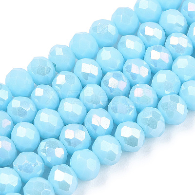 Electroplate Glass Beads Strands EGLA-A034-P10mm-B14-1