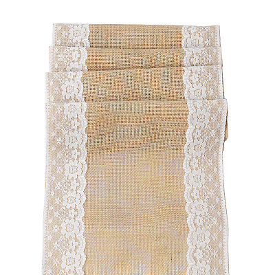 Jute Cloth & Lace Table Runners HULI-PW0002-130B-1