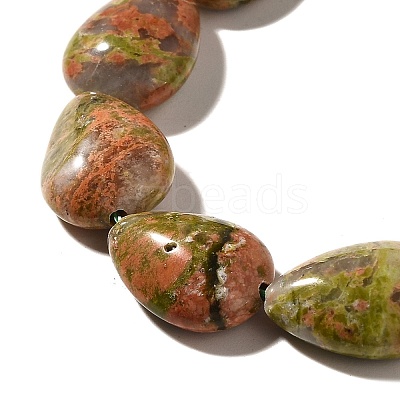 Natural Unakite Beads Strands G-I377-A27-1
