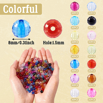 14 Colors Transparent Acrylic Beads TACR-TA0001-45-1