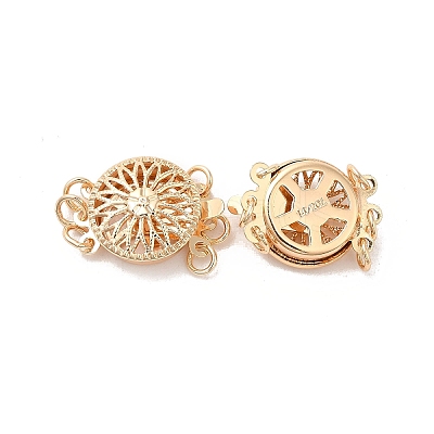 Rack Plating Flower Brass Box Clasps KK-Q183-100G-1
