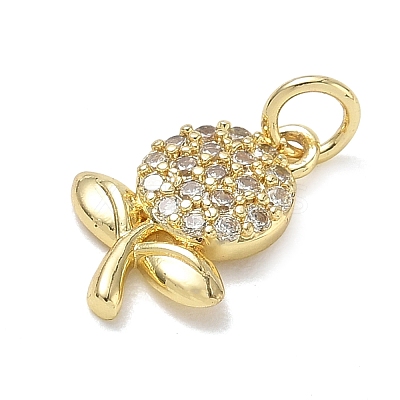 Brass with Rhinestone Pendants KK-CBAD872-01G-04-1