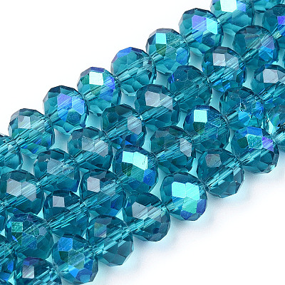 Electroplate Glass Beads Strands EGLA-A034-T8mm-L25-1