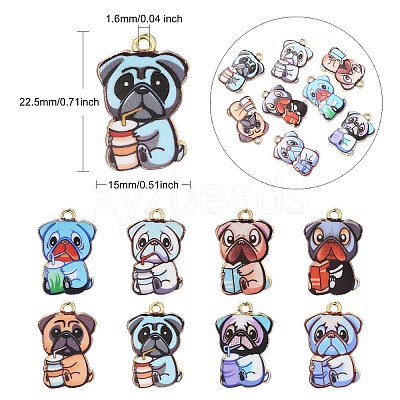 30Pcs Printed Alloy Pendants ENAM-CJ0005-58-1
