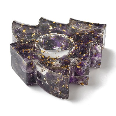 Natural Amethyst & Resin Candle Holder Molds DJEW-H012-03E-1