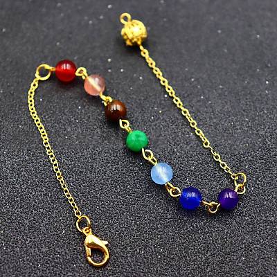 Natural Gemstone Dowsing Pendulums Chains LS-PW-WG739B0-02-1