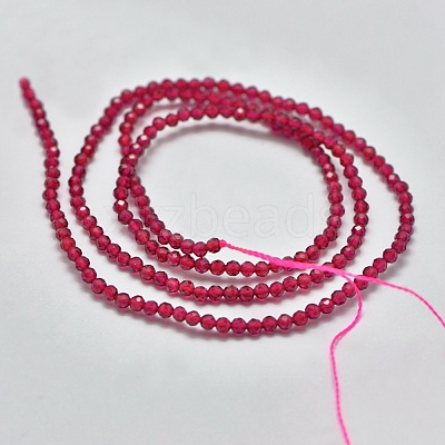 Glass Imitation Red Corundum Beads Strands X-G-K207-01E-01-1