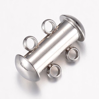 Tarnish Resistant 304 Stainless Steel Slide Lock Clasps STAS-P100-24P-1