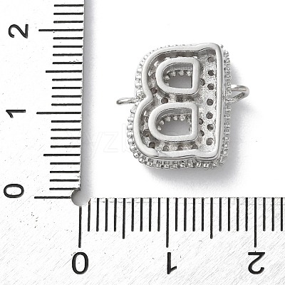 Brass Micro Pave Cubic Zirconia Letter Links KK-I717-04B-P-1