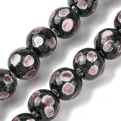 Handmade Silver Sand Lampwork Beads Strands LAMP-A003-01D-1