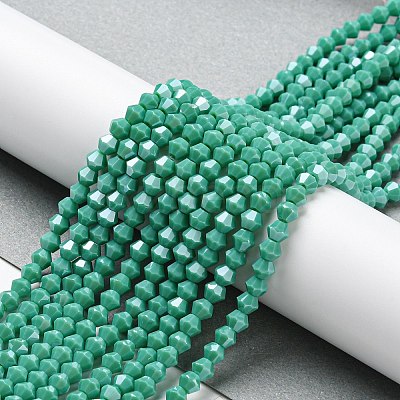 Opaque Solid Color Electroplate Glass Beads Strands LS-GLAA-F029-P4mm-C07-1