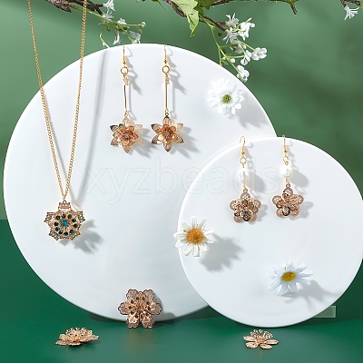 10Pcs 5 Style Brass Rhinestone Pendants KK-SC0001-94LG-1