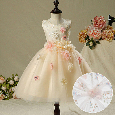 Flower Pattern Polyester Fabrics DIY-WH0622-079-1