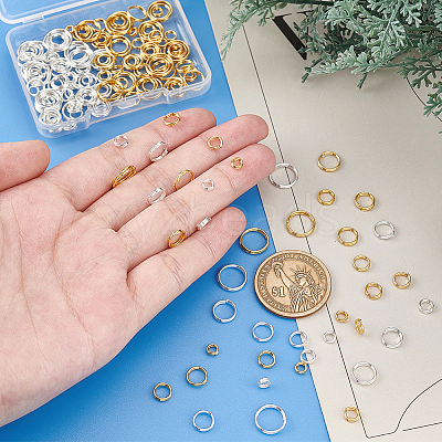 180Pcs 12 Styles Brass Split Rings FIND-PH0020-26-1