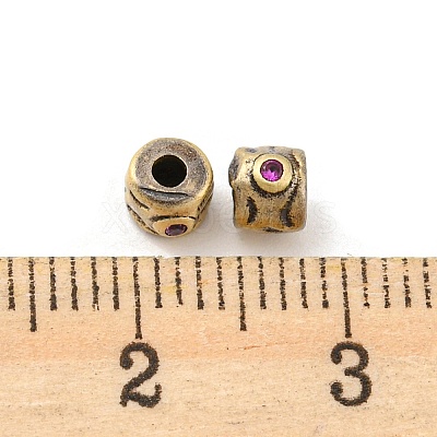 Rack Plating Brass Micro Pave Cubic Zirconia Beads KK-C038-09AG-1