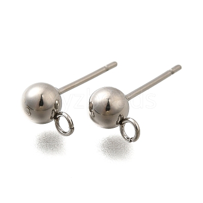201 Stainless Steel Stud Earring Findings STAS-R156-01P-04-1