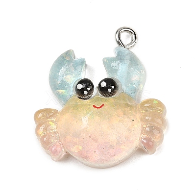 Ocean Theme Transparent Resin Pendants RESI-I351-03P-01-1