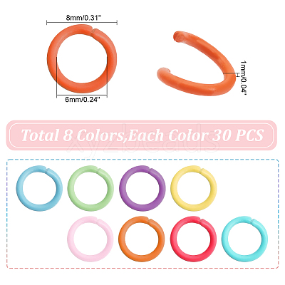 320Pcs 8 Colors Zinc Alloy Open Jump Rings FIND-PH0009-23-1