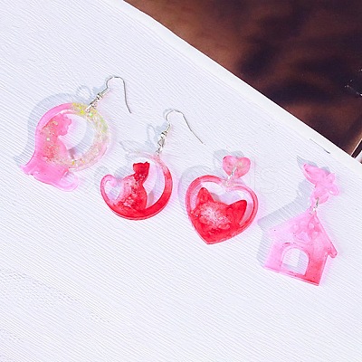 Cat Shape Theme DIY Pendant Silicone Molds DIY-F161-01A-1