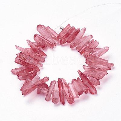 Natural Quartz Crystal Points Beads Strands G-K181-B09-1