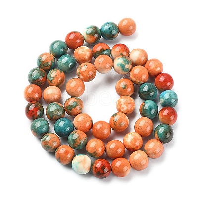 Synthetic Ocean White Jade Round Beads Strands G-YW0001-42C-1